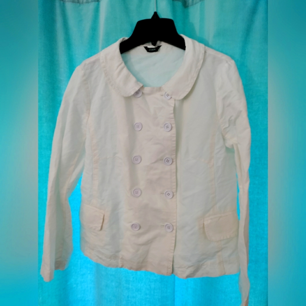 JCrew White Cotton/Linen Jacket Size 8
